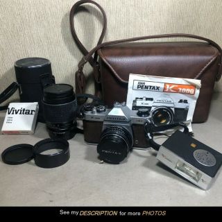 Vintage Asahi Pentax K1000 Film Camera X - M 1:2 50mm Lens Plus
