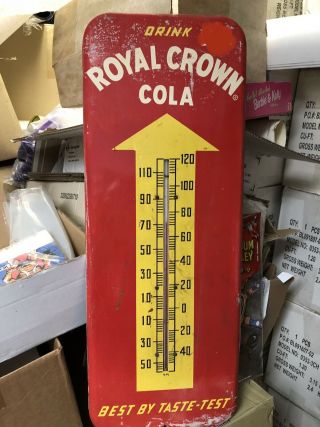 Vintage Donasco 1951 Drink Royal Crown Cola Thermometer Metal Sign 26 " Beauty