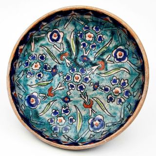 Palestine Iznik Style Pottery Dish C1920 6 1/2 Inches