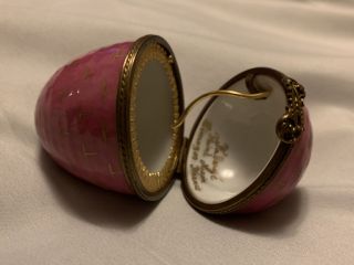 Faberge Egg Antique Limoges France Peint Main Pink & Gold