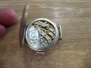 VINTAGE SOLID SILVER HALF HUNTER TRENCH WRISTWATCH WITH BLUE ENAMEL CHAPTER RING 2