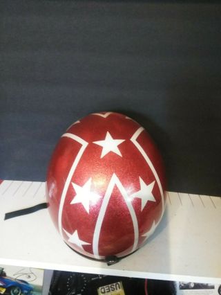 1966 Vintage Stars And Stripes Red Easy Rider Sparkle Metal Flake Helmet Norcan