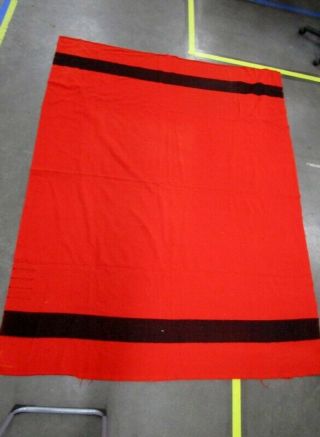 Vintage Early’s Witney Point Red Wool W/ Black Stripe Four Points Blanket 92x75