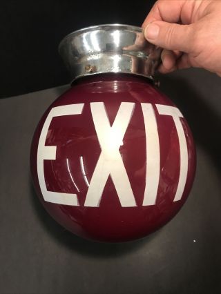 Exit Red Globe Vintage Ruby Red Light In Great Shape
