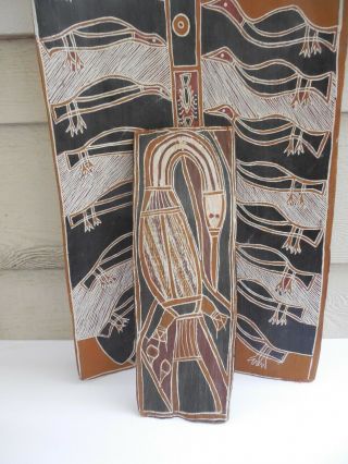 2 X Vintage Aboriginal Bark Painting BY BURUNGURR MILINGIMBI Northern Territory 3