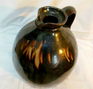 Antique Stoneware 2 Glazed Brown Molasses Syrup Jug With Spout Moonshine