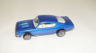 Vintage 1967 Mattel Hot Wheels Redline Custom Barracuda Usa Blue W/white Int.