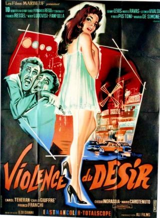 Vintage Poster Violence Du Desir Sexy Girl Film 1965