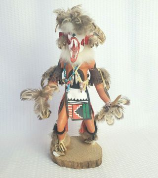 Kachina Doll Wolf Native American Hopi Signed By Artist Sammie Walker Vintage