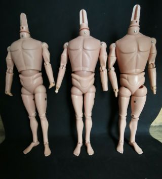3 Vintage Action Man Figures Gi Joe Body Palitoy
