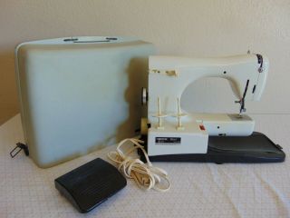 Vintage Italian Necchi Lydia 3 Type 544 Sewing Machine W/ Hard Cover,  Foot Pedal