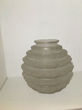 Antique Vintage glass Decor vase 1930’ - 1940’s Made in France. 2