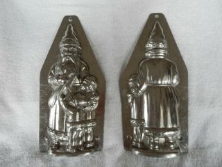 Chocolate Mold Father Christmas With 2 Children Collectible Antique Vintage