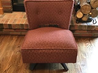 Mid Century Modern Kroehler Swivel Slipper Chair Upholstery