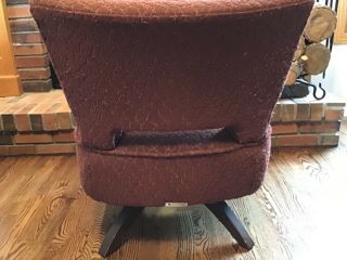 Mid Century Modern Kroehler Swivel Slipper Chair Upholstery 4