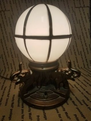 Antique Nuart Art Deco Elephant Figural Globe Lamp; Stunning