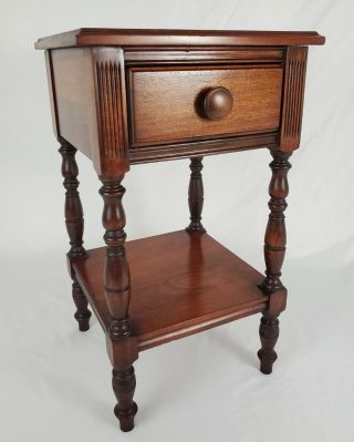 Vintage Nightstand End Table Flame Mahogany With Drawer Dovetail Corners Federal