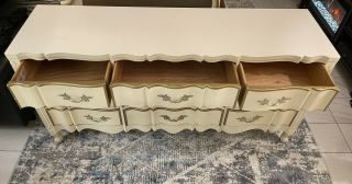 Vintage French Provincial Style 9 Drawer Dresser,  mirror,  nightstand.  Pre - owned 2