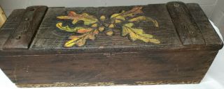 Antique Vintage Hand Carved Wood Chest Trunk Tool Tack Carpenters Blanket Box