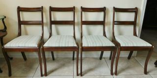 Set 4 Antique/vtg Wunder Furniture Co.  Mahogany Duncan Phyfe Dining Side Chairs