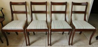 Set 4 Antique/Vtg Wunder Furniture Co.  Mahogany Duncan Phyfe Dining Side Chairs 2