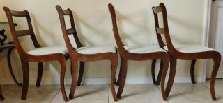 Set 4 Antique/Vtg Wunder Furniture Co.  Mahogany Duncan Phyfe Dining Side Chairs 3