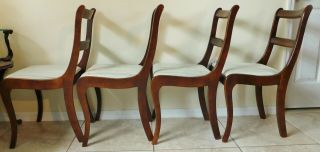 Set 4 Antique/Vtg Wunder Furniture Co.  Mahogany Duncan Phyfe Dining Side Chairs 5