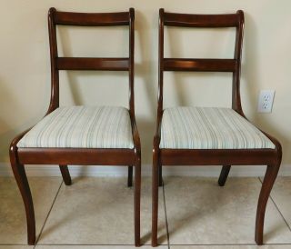 Set 4 Antique/Vtg Wunder Furniture Co.  Mahogany Duncan Phyfe Dining Side Chairs 6
