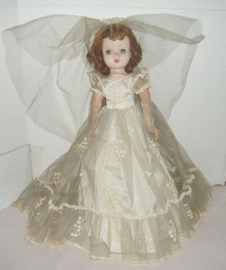 20 " Vintage Madame Alexander Cissy Jointed Plastic Bride Doll