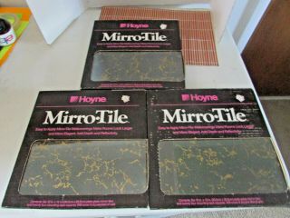 3 Boxes Of 6=18 Vintage Mirro Tile Glass Gold Vein Wall Mirror 12”x 12” Nos