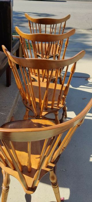 Vintage S.  Bent & Bros.  Brace Back Windsor Style Chairs - Set Of 4