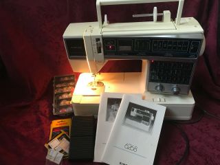 1989 Vintage Singer Machine 6268 W/ 2 Electronic Embroidery Unit & Cartridges