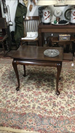 Antique Vintage Georgian Scalloped Solid Mahogany Queen Anne Style Tea Table