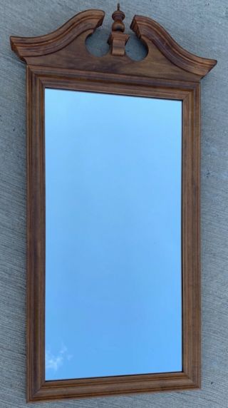 Ethan Allen Heirloom Nutmeg Maple 23”w X 44”h Pediment Wall Mirror 10 - 9049