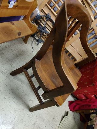 Vintage Mission Solid Oak Wood Banker/office Arm Chair Antique Gunlocke Style A