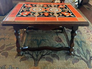 Vintage California Pottery Tile Top Table