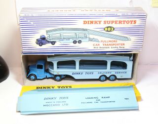 Dinky 982 Pullmore Car Transporter In Its Box - Near Vintage