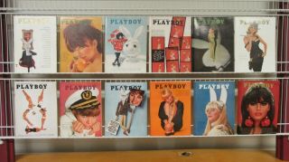 Vintage Playboy Magazines 1966 Full Set All Twelve Issues