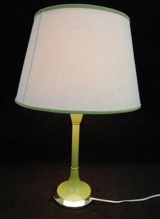 Atomic Age Mid Century Modern Table Lamp Desk Light Rocket Avocado Green Column