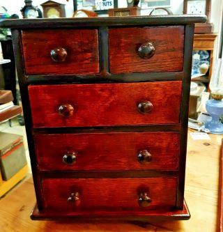 Antique Oak 2 Over 3 Chest Of Drawers Apprentice Piece