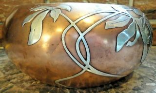 Antique 1912 Heintz Art Metal Sterling On Bronze Bowl " Horse Chesnut " 3648 B