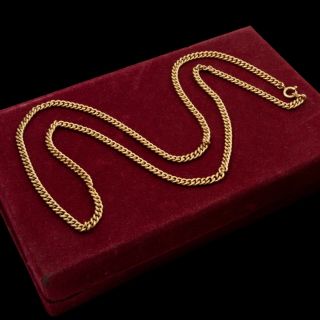 Antique Vintage Art Deco 14k Gold Filled Gf Opera Length Curb Chain Necklace 26g