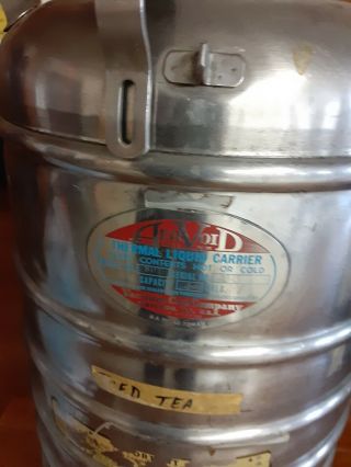 Vintage Aervoid Thermal Liquid Carrier Hot/cold Stainless Steel 5 Gallon