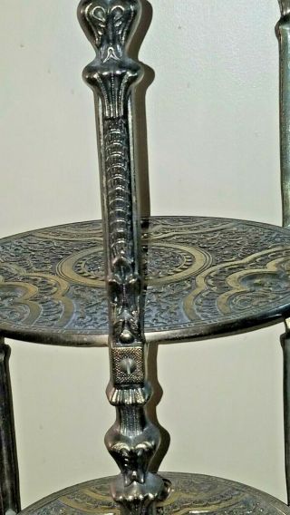 Vintage Brass 3 Tier Plant Stand Side Table TERRIFIC 5