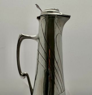 tall Orion secessionist jugendstil art nouveau pewter claret jug c 1910 2