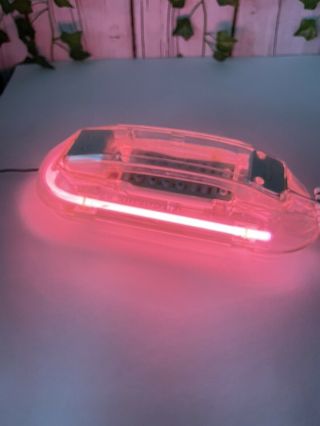 Vintage Neon Phone Land Line Retro Pink Neon Clear See Through Phone