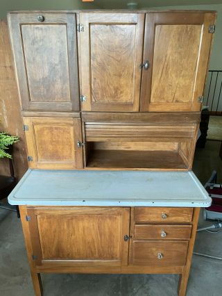 Hoosier Kitchen With Flour Bin,  Sifter And Pull - Out Work Top,  Metal Bread Drawer