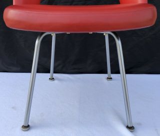 Vintage Knoll Mid Century Modern Red Vinyl Met Life Insurance Comp.  Chair 3