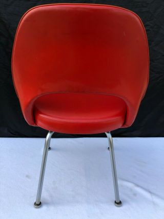 Vintage Knoll Mid Century Modern Red Vinyl Met Life Insurance Comp.  Chair 5