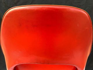 Vintage Knoll Mid Century Modern Red Vinyl Met Life Insurance Comp.  Chair 6